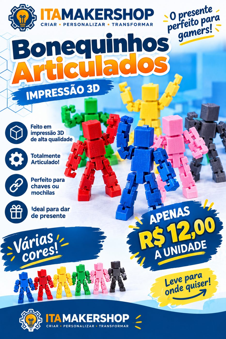 Bonequinhos Articulados em 3D